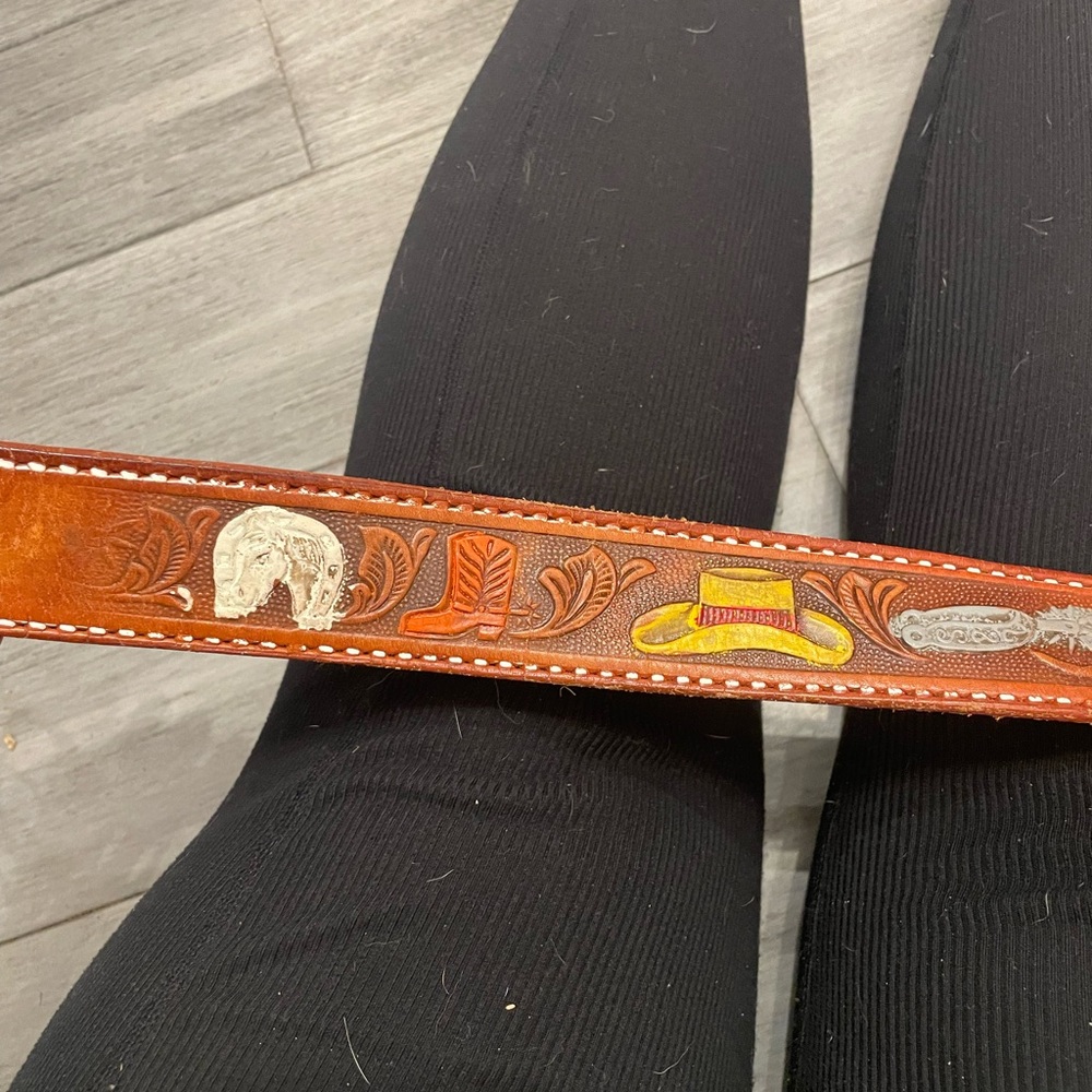 Brown Leather Western Belt